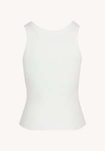 Cream ribbed top with EJRIS logo