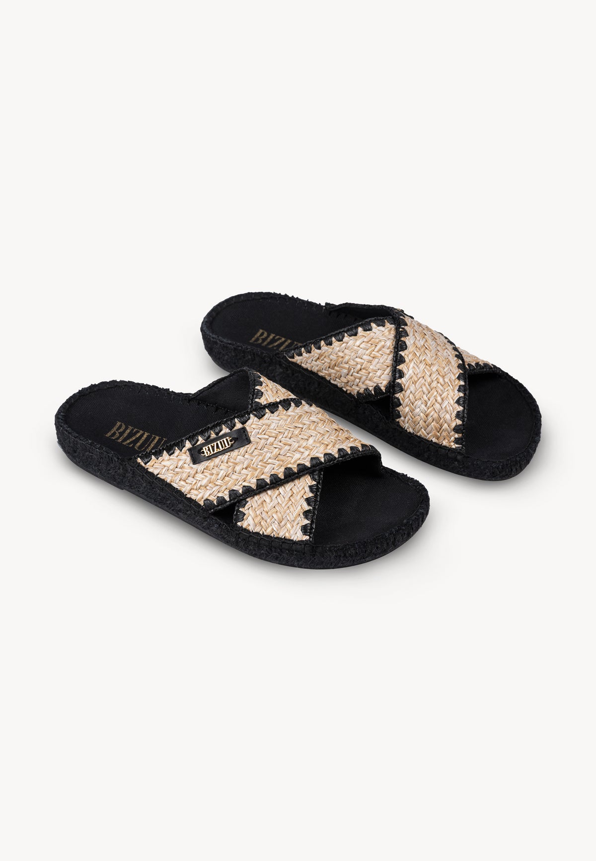 LETI flip-flops with braided strap, 45° view.