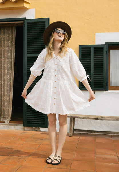 White loose mini dress VIKKA Bizuu White loose mini dress VIKKA Bizuu