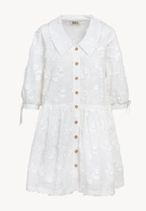White loose mini dress VIKKA