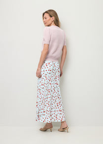 Blue floral print midi skirt MOLLENA