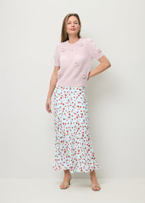 Blue floral print midi skirt MOLLENA