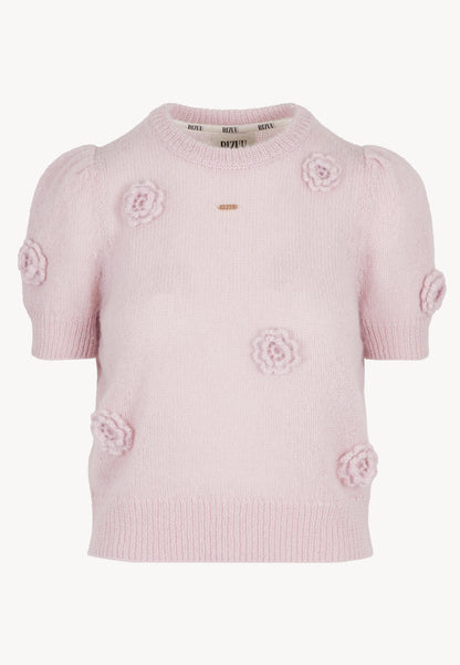 Pink sweater with floral details ADRIS