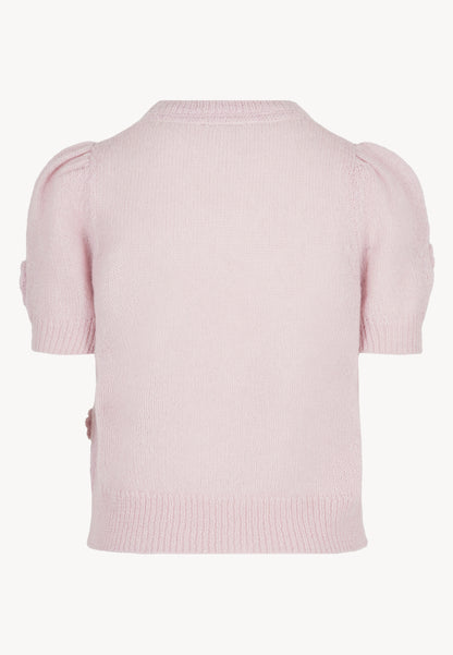 Pink sweater with floral details ADRIS