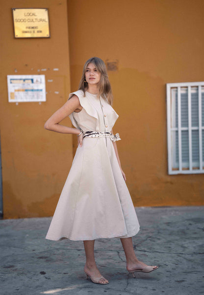 Beige AIDEN midi dress