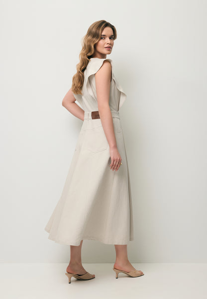 Beige AIDEN midi dress