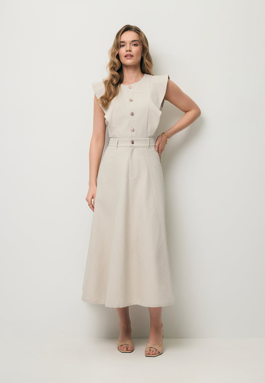Beige AIDEN midi dress