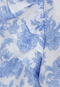 Cotton blouse with binding ALIANNA blue