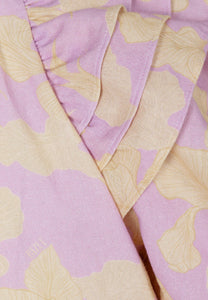 Cotton blouse with tie ALIANNA purple