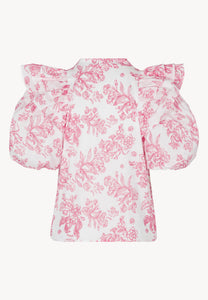 Cotton blouse with tie ALIANNA white