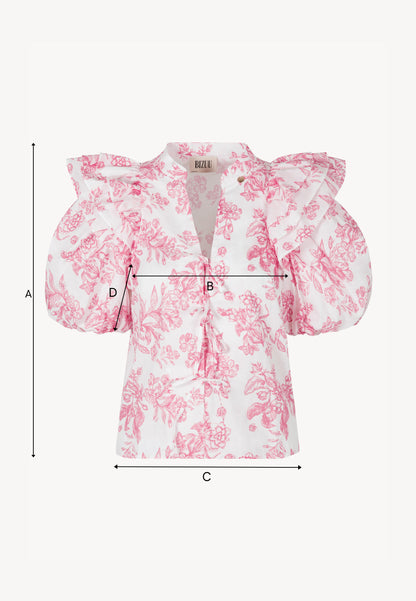 Cotton blouse with tie ALIANNA white