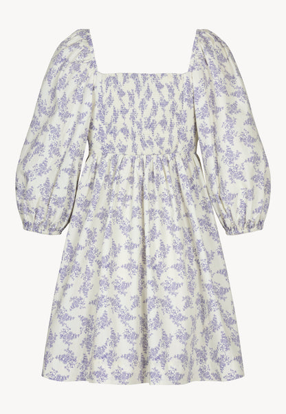 Cream mini dress in author's print ALMAR