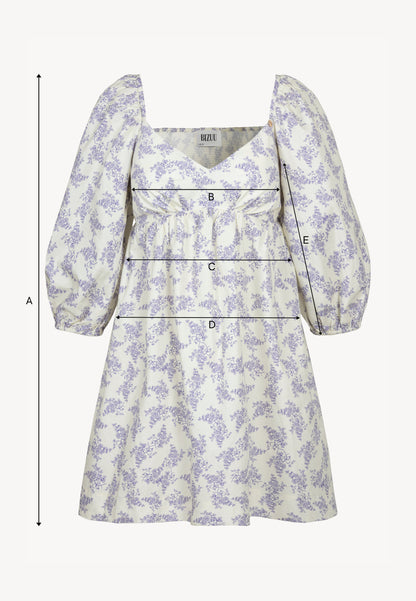 Cream mini dress in author's print ALMAR