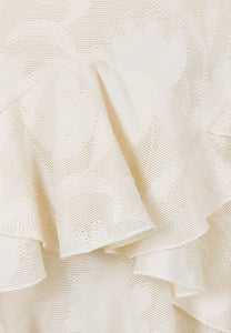 Cream ANAIS mini skirt with a floral pattern