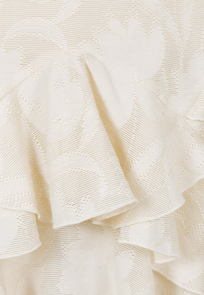 Cream ANAIS mini skirt with a floral pattern