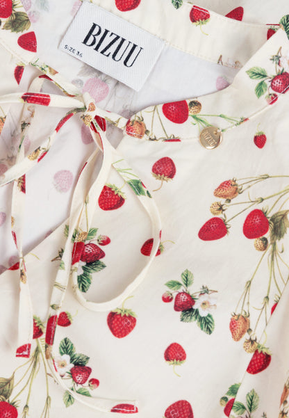 Cream blouse with an original print ANDRASSA