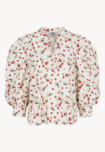 Cream blouse with an original print ANDRASSA
