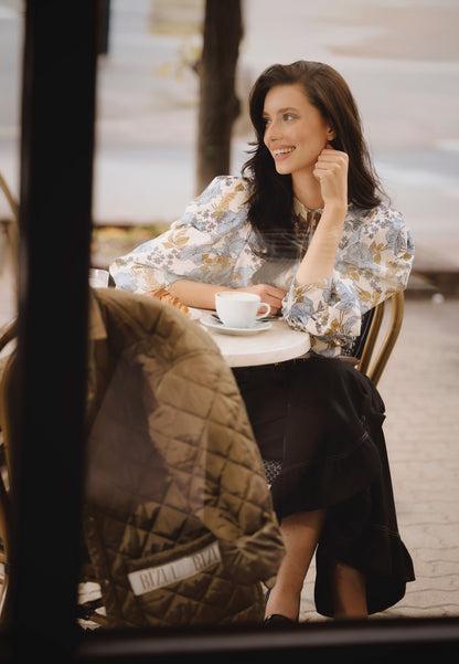 Black wide-leg pants with ruffles NELLY