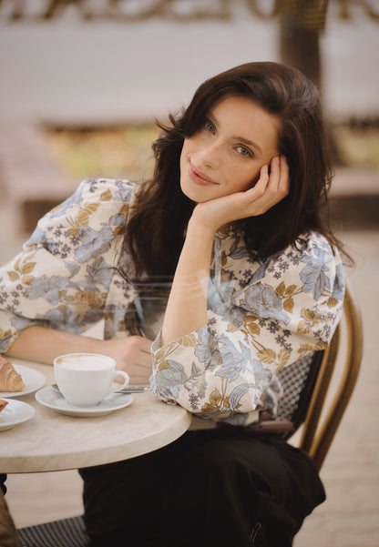 Cotton blouse with floral print ANDRASSA