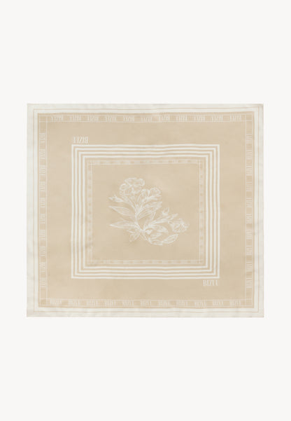 Silk scarf in author print ARIA beige