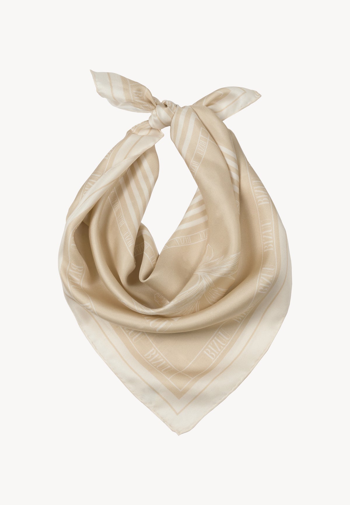 Beige ARIA silk scarf.