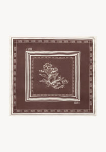 Silk scarf in author print ARIA brown