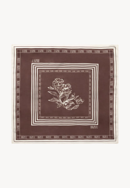 Silk scarf in author print ARIA brown