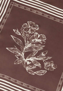 Silk scarf in author print ARIA brown