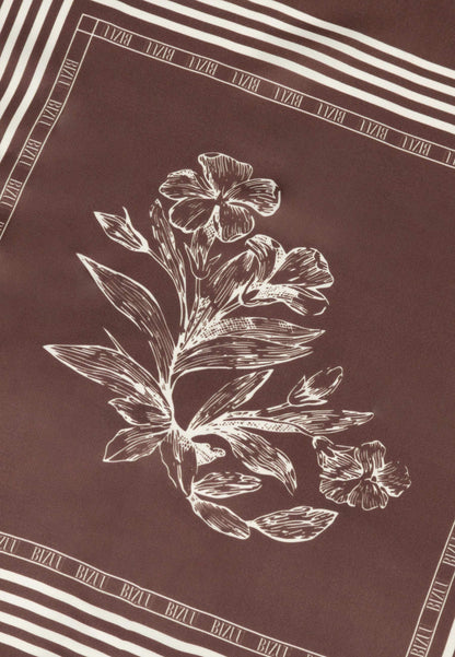 Silk scarf in author print ARIA brown