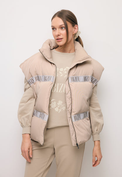 Beige down vest with natural filling AYASE