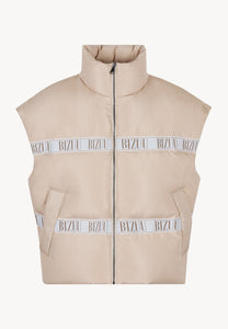 Beige down vest with natural filling AYASE