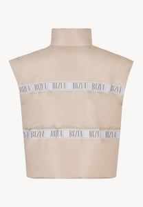Beige down vest with natural filling AYASE