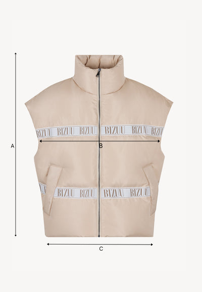 Beige down vest with natural filling AYASE