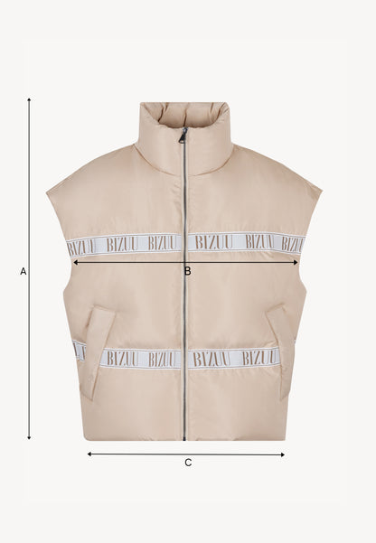Beige down vest with natural filling AYASE
