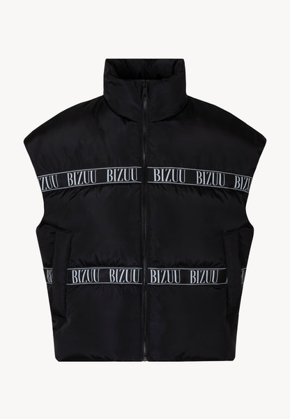 Black down vest with natural filling AYASE