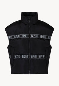 Black down vest with natural filling AYASE