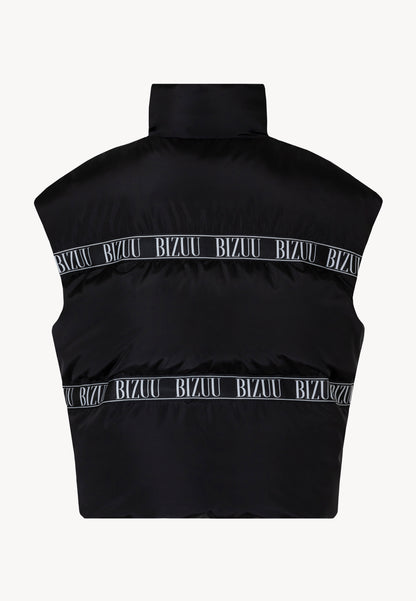 Black down vest with natural filling AYASE