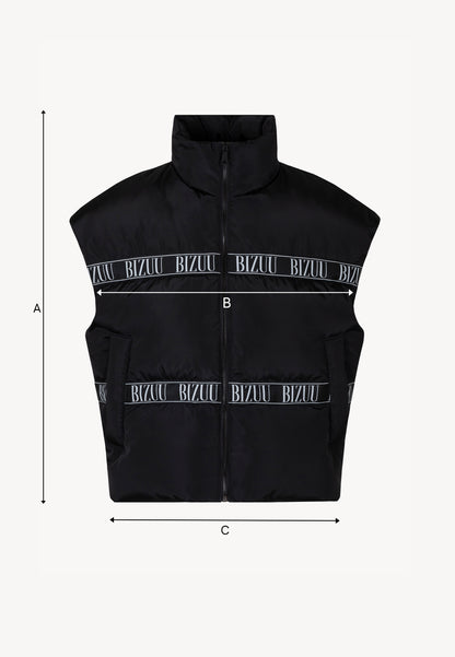 Black down vest with natural filling AYASE