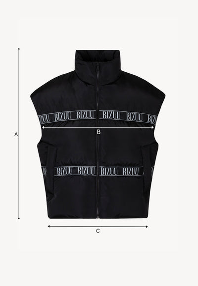 Black down vest with natural filling AYASE