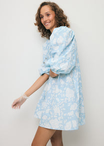 Light blue mini dress with a flared hem AYOTE
