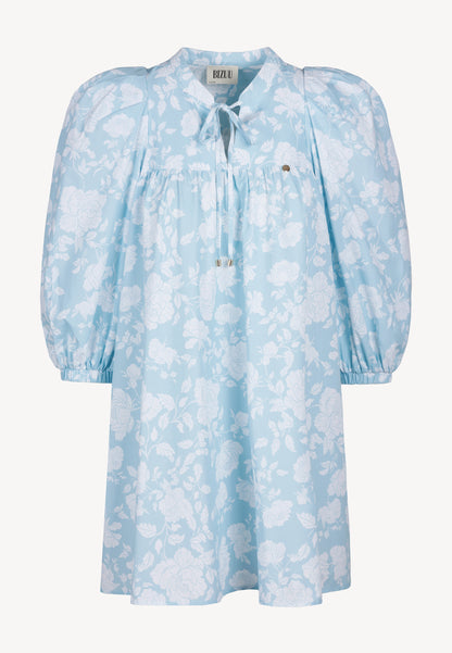 Light blue mini dress with a flared hem AYOTE