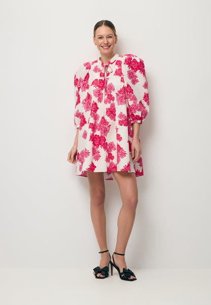 Cream AYOTE mini dress with a flared hem