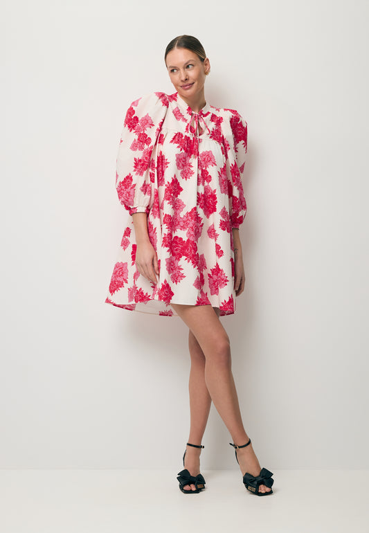 Cream AYOTE mini dress with a flared hem