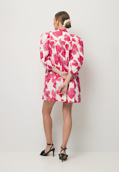 Cream AYOTE mini dress with a flared hem