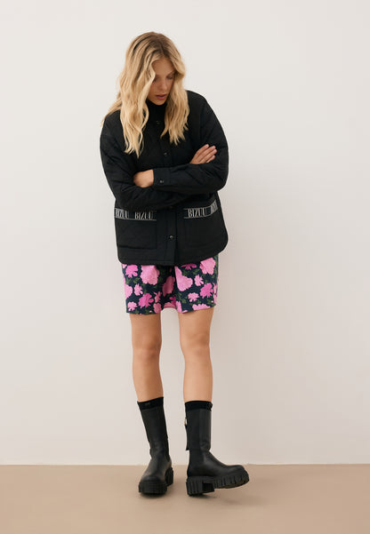 Black oversized quilted jacket for women MARIN
