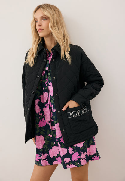 Black oversized quilted jacket for women MARIN