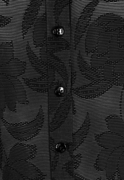 Black blouse with a floral pattern AZALEA