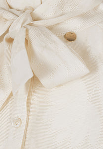 Cream AZALEA blouse with a floral pattern