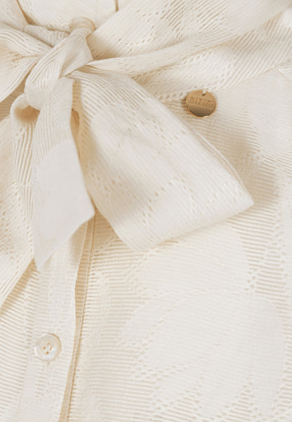 Cream AZALEA blouse with a floral pattern