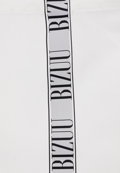 Cotton bag with a logo tape, BAGGO in cream